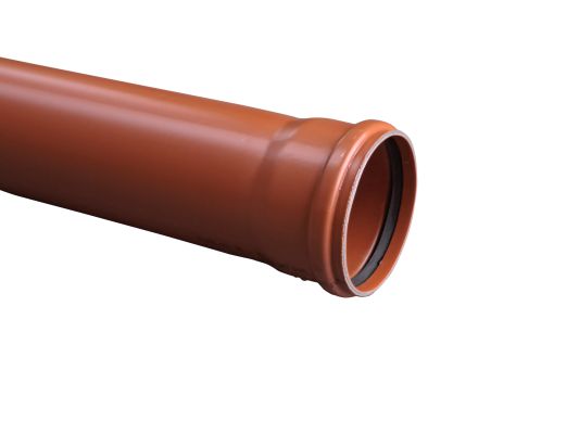 PVC-Rohr SN8 – 125 mm – 5 m – braun