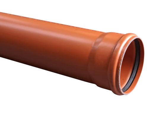 PVC-Rohr SN8 – 160 mm – 5 m – braun